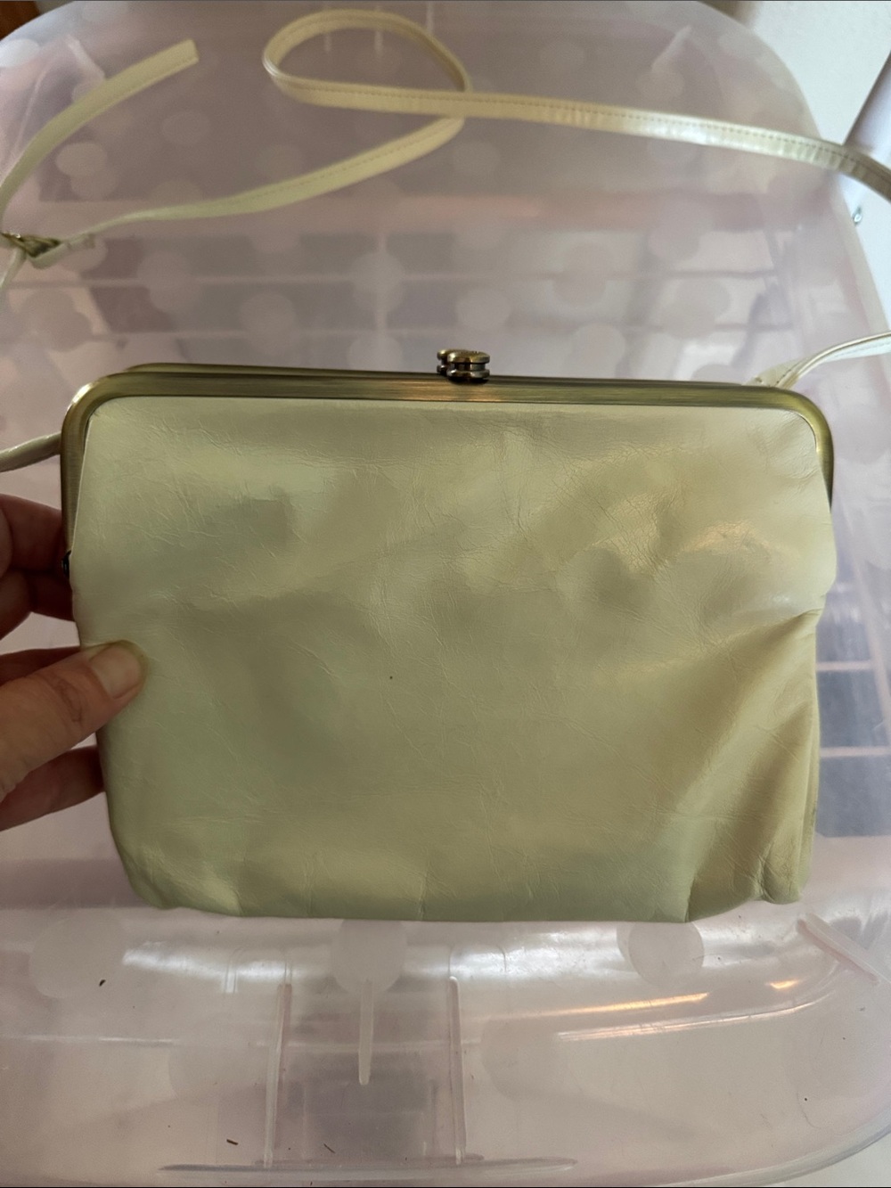 HOBO Cream Crossbody Frame Bag